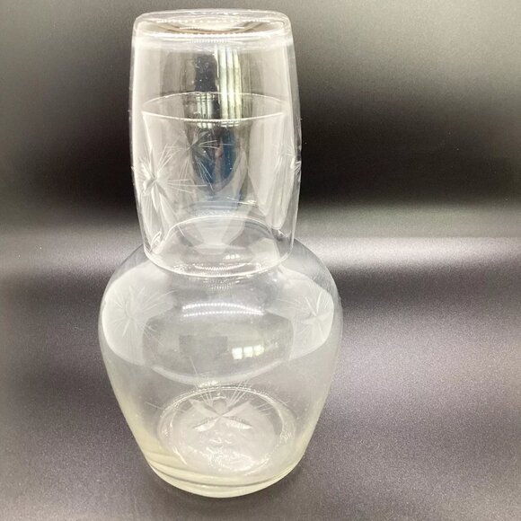 Vintage Bedside Water Carafe Tumble Up & Drinking Glass - Picture 4 of 5